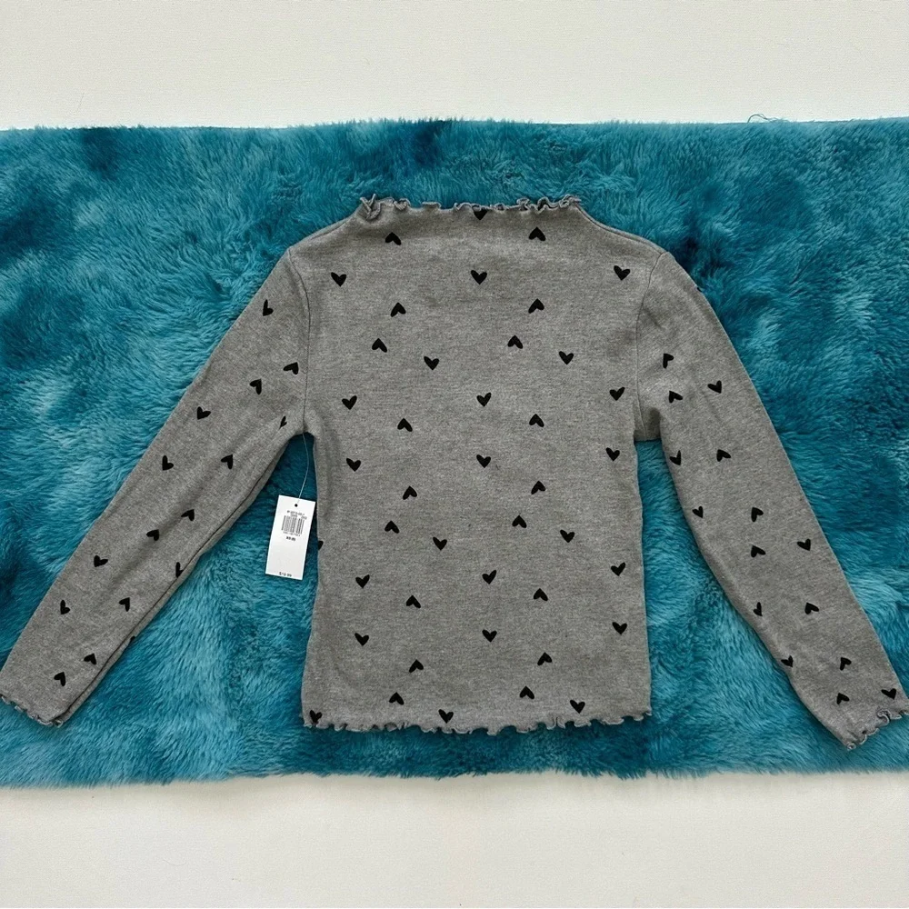 Old Navy Gray Heart Pattern Kids Top Size XS Girls
